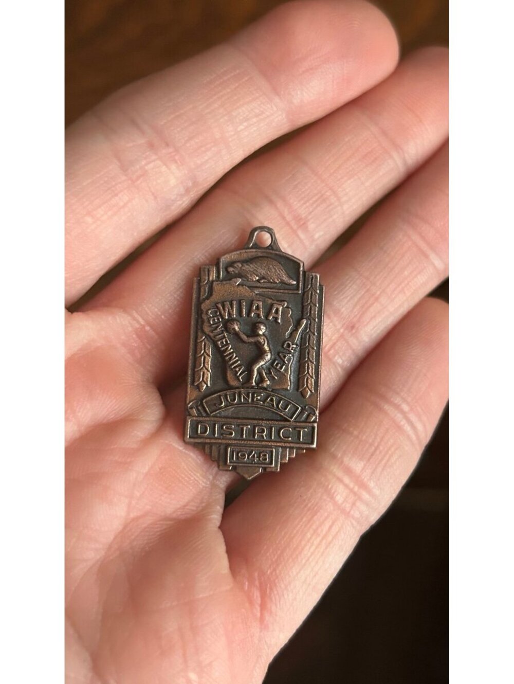 Vintage 1948 WIAA Basketball Award Fob Wisconsin Centennial Juneau